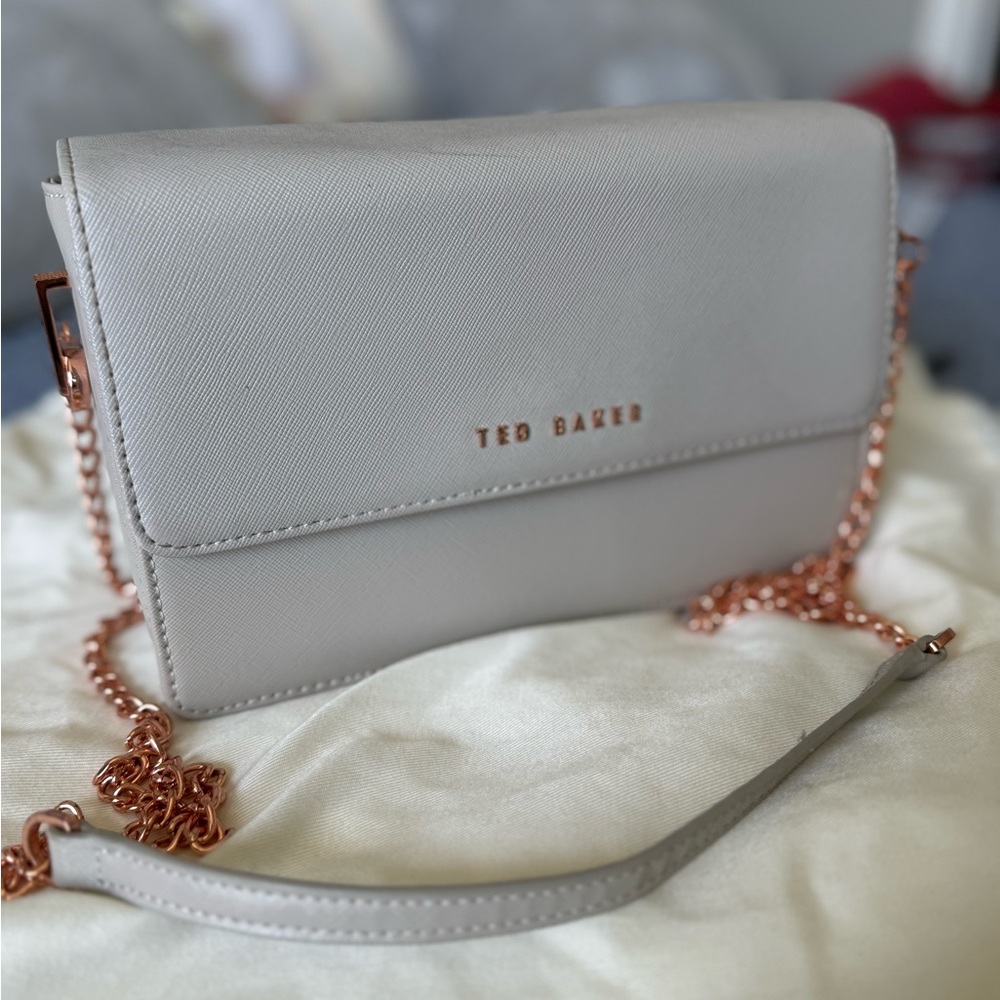 Ted Baker Cream Crossbody Bag with Rose Gold Accents
